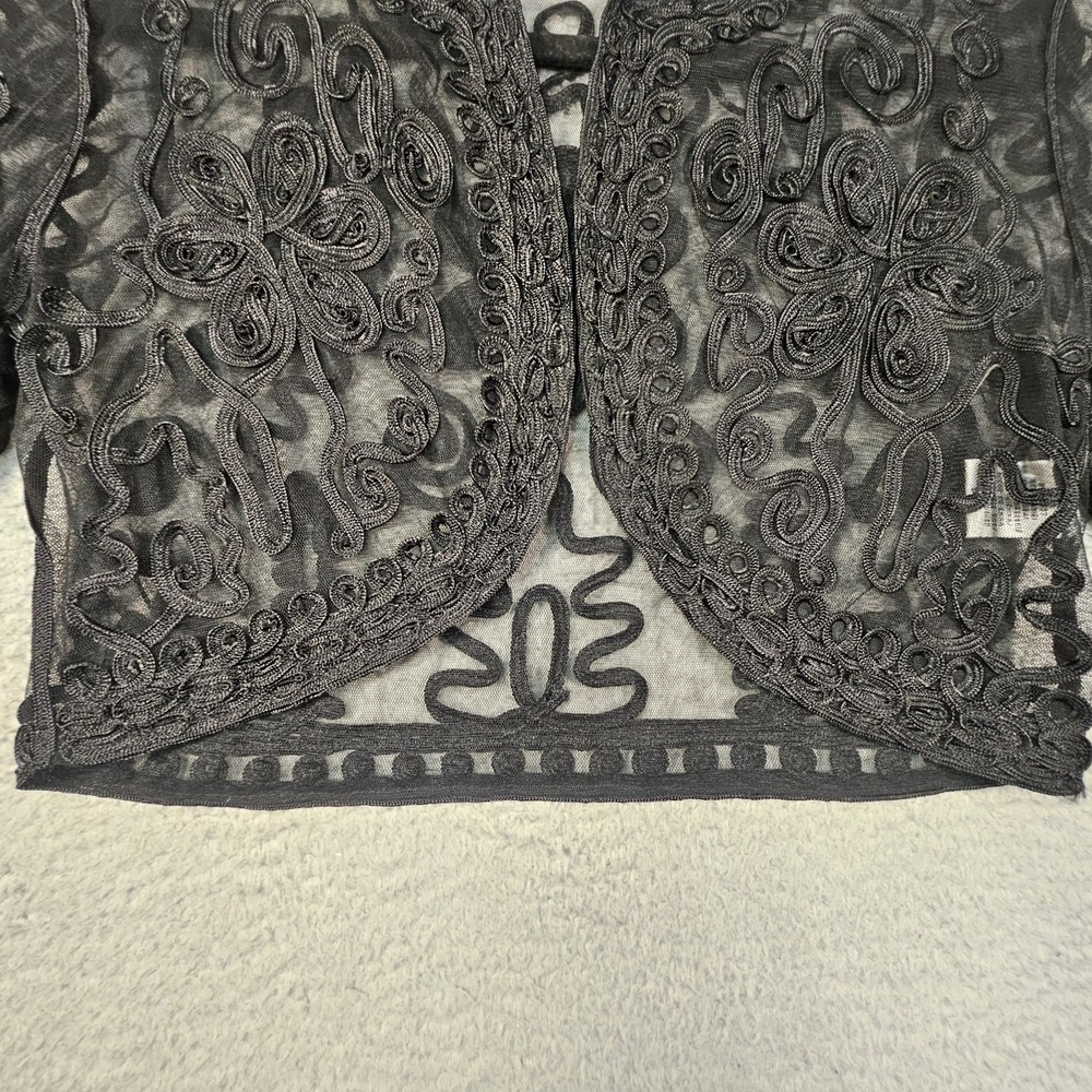JR Nites By Carol Lin Bolero Jacket Womens S Sheer Whimsigoth Ornate‎ Fairygoth - Picture 4 of 14